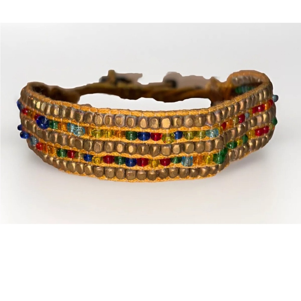 Handmade Rainbow Glass Beaded Wrap Bracelet